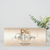 Kerstkaart Cadeau Kaart Bow Krans Logo (Staand voorkant)