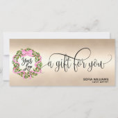 Kerstkaart Cadeau Kaart Bow Krans Logo (Voorkant)