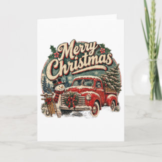 Kerstkaart Cadeaubestel met Vintage Sneeuwman Truc Kaart