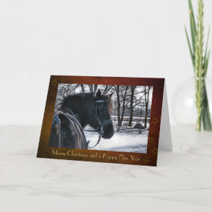 kerstKaart "Canadian Horse Sleigh" Feestdagen Kaart
