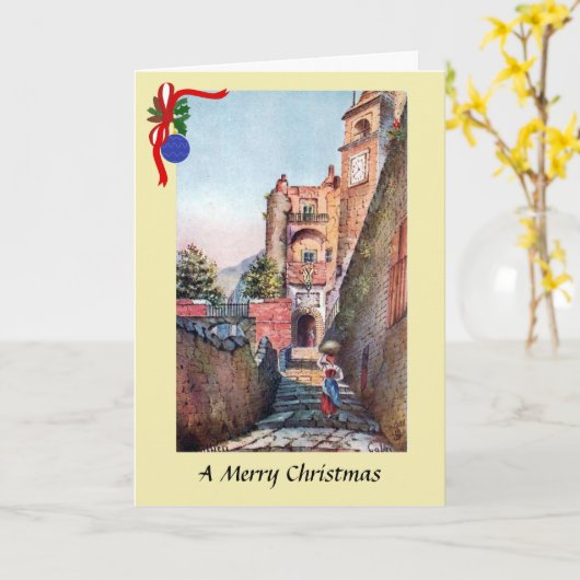 Kerstkaart - Capri, Italië Kaart (Gele Bloem)