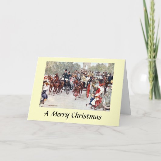 Kerstkaart - Champs-Élysées, Parijs Feestdagen Kaart (Voorkant)