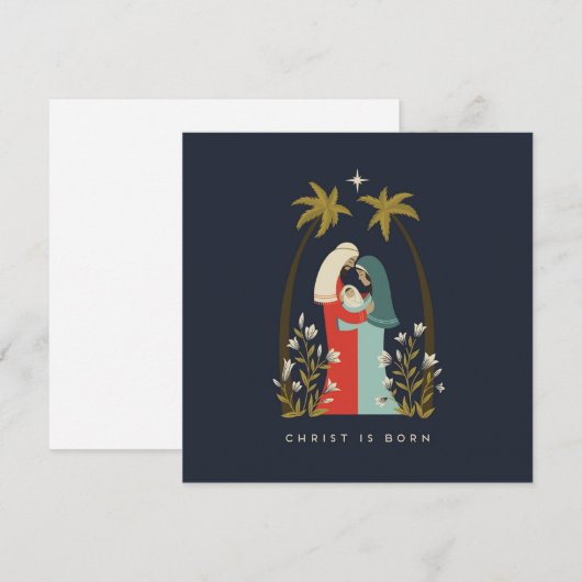 Kerstkaart 'Christus is geboren' (Voorkant / Achterkant)