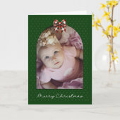 Kerstkaart Classic Arch met Rood Groen Kaart (Gele Bloem)