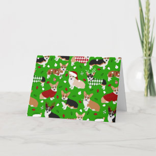 kerstkaart Corgi Dogs Kaart