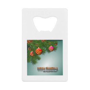 kerstkaart creditkaart flessenopener