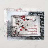 Kerstkaart de "Gift van God " Feestdagenkaart (Voorkant / Achterkant)