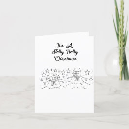 Kerstkaart : de heer en mevrouw Frosty Feestdagen Kaart