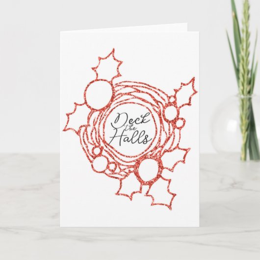 Kerstkaart 'Deck the Halls' Kaart (Voorkant)