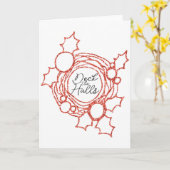 Kerstkaart 'Deck the Halls' Kaart (Gele Bloem)