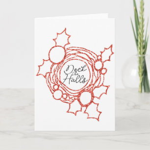 Kerstkaart 'Deck the Halls' Kaart