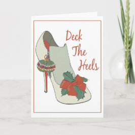 Kerstkaart. Dek de Hielen. De schoen van de Feestdagen Kaart