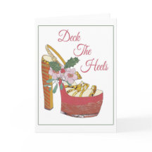 Kerstkaart. Dek de Hielen. De schoen van de