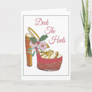 Kerstkaart. Dek de Hielen. De schoen van de Feestdagen Kaart