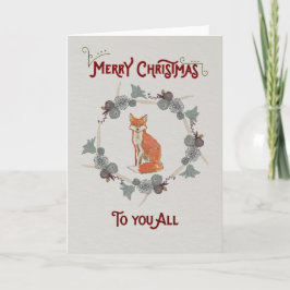 Kerstkaart die een vos kenmerken feestdagen kaart