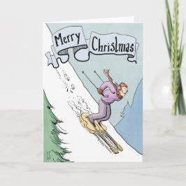 Kerstkaart die op guitars. ski?en feestdagen kaart