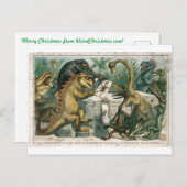 Kerstkaart dinosaurussen bestuderen oude mensen briefkaart (Voorkant / Achterkant)
