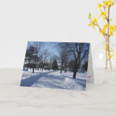 Kerstkaart "Dorp Pad" Kaart (Gele Bloem)