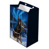 Kerstkaart Duitse Pinscher Medium Cadeauzakje (Voorkant Gekanteld)