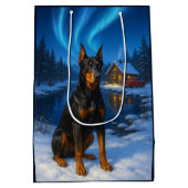 Kerstkaart Duitse Pinscher Medium Cadeauzakje (Achterkant)