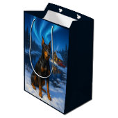 Kerstkaart Duitse Pinscher Medium Cadeauzakje (Achterkant Gekanteld)