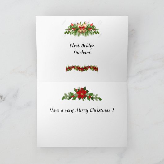 Kerstkaart - Durham, Engeland Feestdagen Kaart (Binnen)