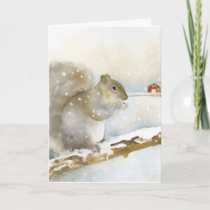 Kerstkaart - Eekhoorn in de Winter Kaart