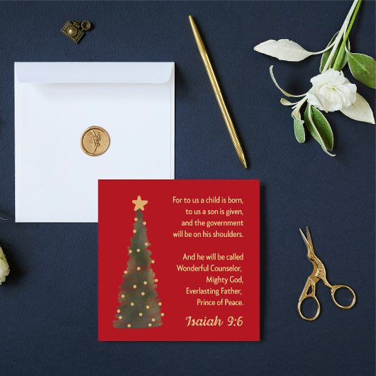 Kerstkaart: een zoon is ons gegeven feestdagenkaart