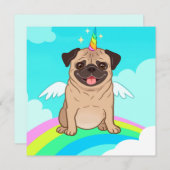 Kerstkaart Eenhoorn Pugs (Voorkant / Achterkant)