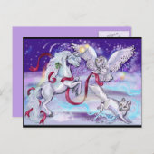 Kerstkaart Eenhoorn Uil en Vos Feestdagenkaart (Voorkant / Achterkant)