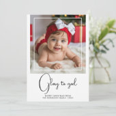 Kerstkaart 'Eer aan God' minimaal ontwerp (Staand voorkant)