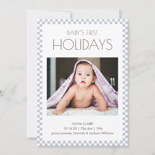 Kerstkaart eerste kerst baby foto (Voorkant)