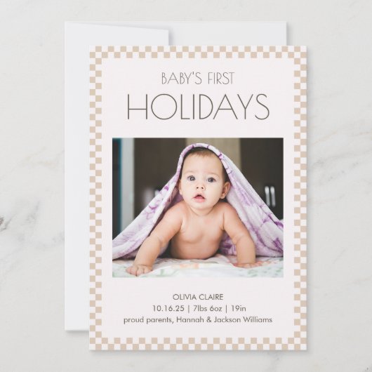 Kerstkaart eerste kerst baby foto (Voorkant)