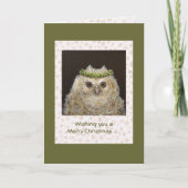 Kerstkaart, eigenaar en duif feestdagen kaart (Voorkant)