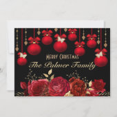 kerstkaart Elegant Gold en rood design (Voorkant)