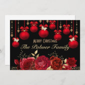 kerstkaart Elegant Gold en rood design (Voorkant / Achterkant)