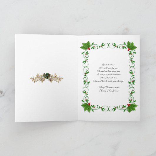 Kerstkaart elegant Lijst voor foto Feestdagen Kaart (Binnen)