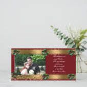 Kerstkaart elegante gouden klassieker (Staand voorkant)