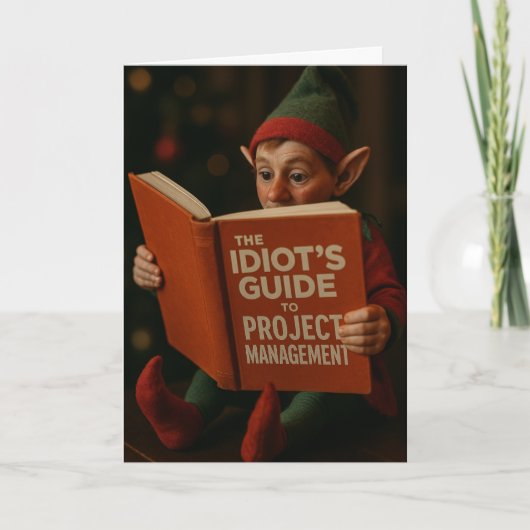 Kerstkaart elf 'Idioten Gids Sitebeheer' Kaart (Voorkant)