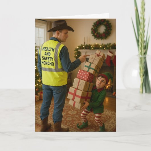 Kerstkaart - Elf & Veiligheid Kaart (Voorkant)