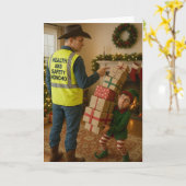 Kerstkaart - Elf & Veiligheid Kaart (Gele Bloem)