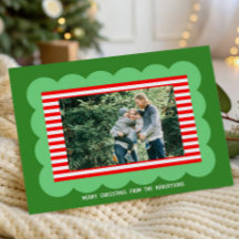 Kerstkaart en briefsjabloon met geschulpte lijst