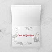 Kerstkaart: "En katten die " eten spelen Feestdagen Kaart (Binnen)