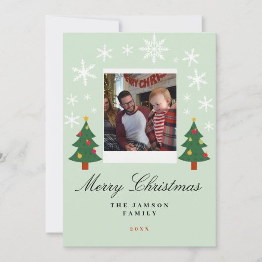 Kerstkaart Familie Foto Kaart (Voorkant)