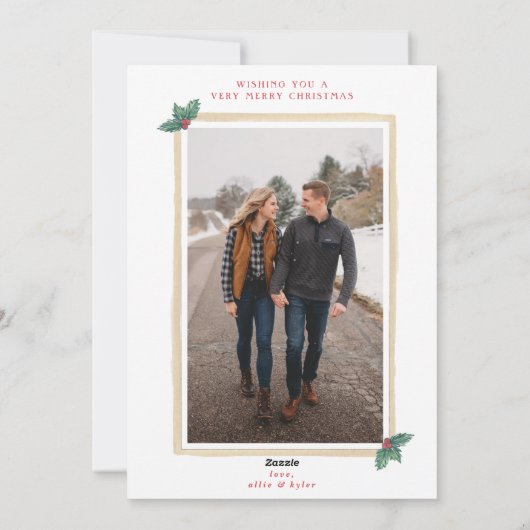 Kerstkaart - Familie Monogram - Holiday Crest (Achterkant)