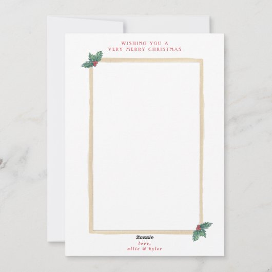 Kerstkaart - Family Monogram - Holiday Crest (Achterkant)