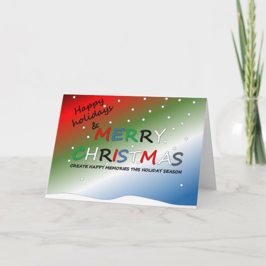 kerstkaart feestdagen kaart (Voorkant)