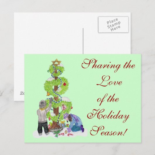 Kerstkaart Feestdagenkaart (Voorkant / Achterkant)