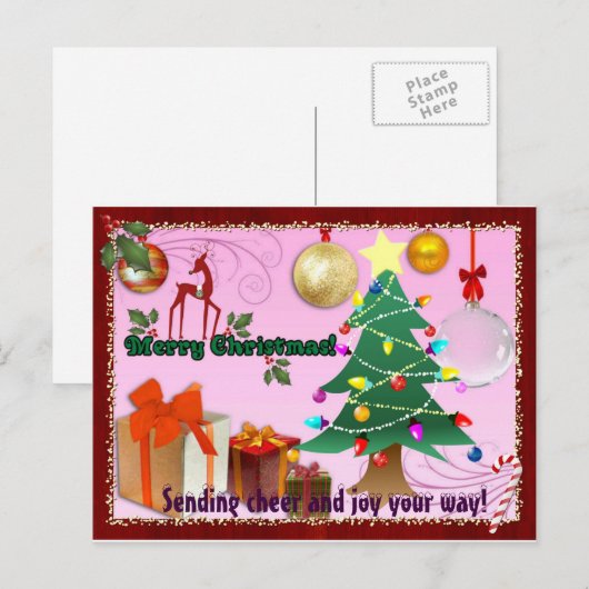 kerstkaart feestdagenkaart (Voorkant / Achterkant)