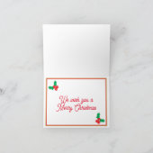 Kerstkaart, Feestelijke Kat met hoed op Kaart (Binnen)